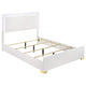 Cama Marceline Wood con panel LED completo, color blanco