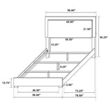 Cama Marceline Wood con panel LED completo, color blanco