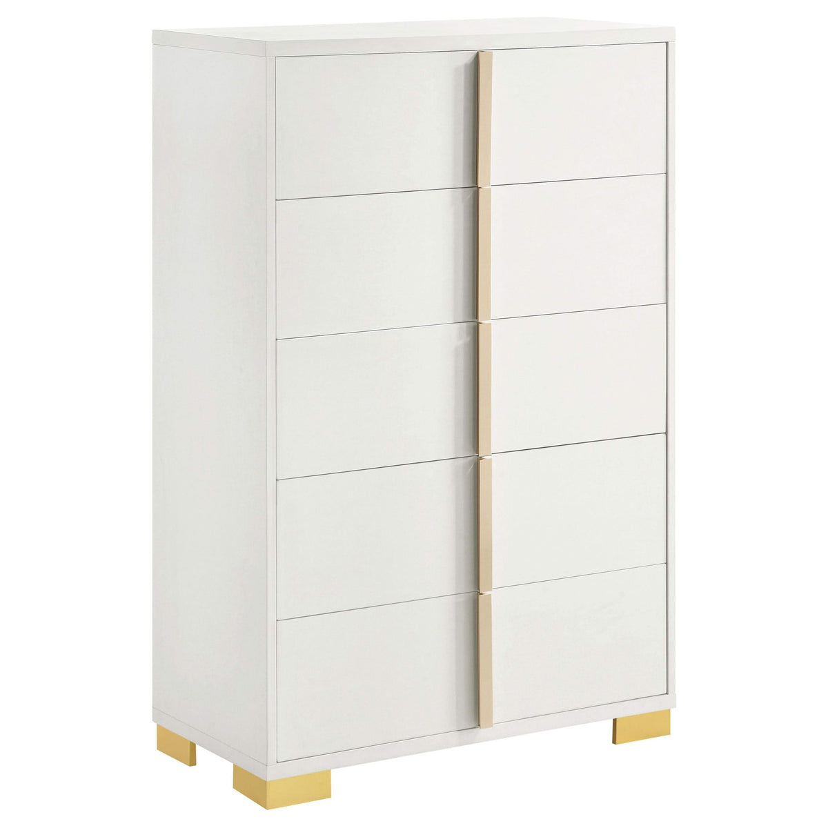 Juego de dormitorio Marceline de 5 piezas Eastern King, color blanco