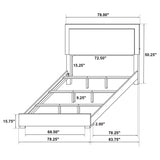 Cama Marceline Wood Eastern King con panel LED, color blanco