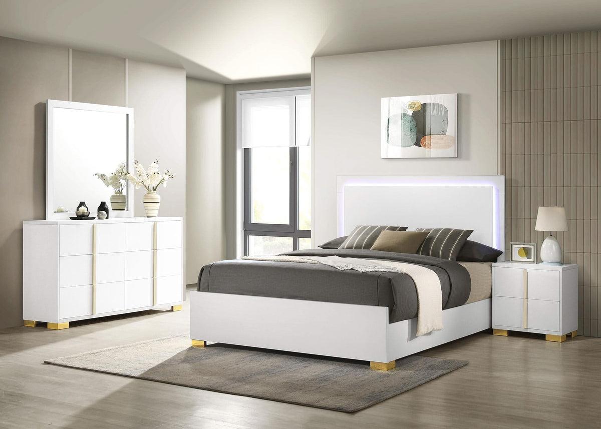 Juego de dormitorio Marceline de 4 piezas tamaño Queen en blanco