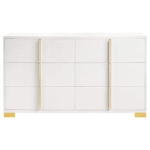 Juego de dormitorio Marceline de 4 piezas tamaño Queen en blanco