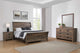 Juego de dormitorio Frederick Eastern King de 4 piezas, roble desgastado