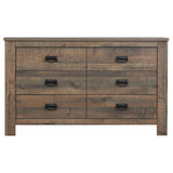 Juego de dormitorio Frederick Eastern King de 4 piezas, roble desgastado