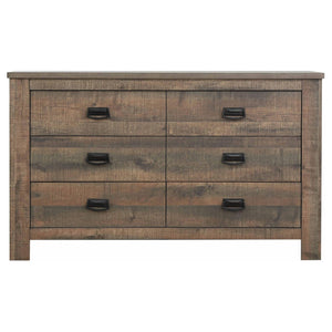 Juego de dormitorio Frederick Eastern King de 4 piezas, roble desgastado