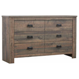 Juego de dormitorio Frederick Eastern King de 5 piezas, roble desgastado