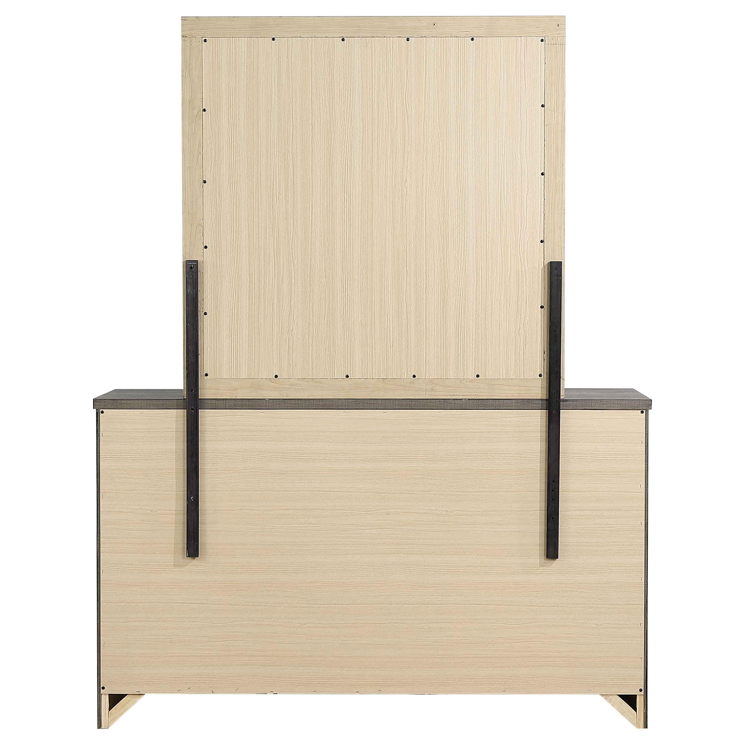 Frederick 6-drawer Dresser with Mirror Weathered Oak