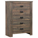 Frederick 5-drawer Bedroom Chest Weathered Oak