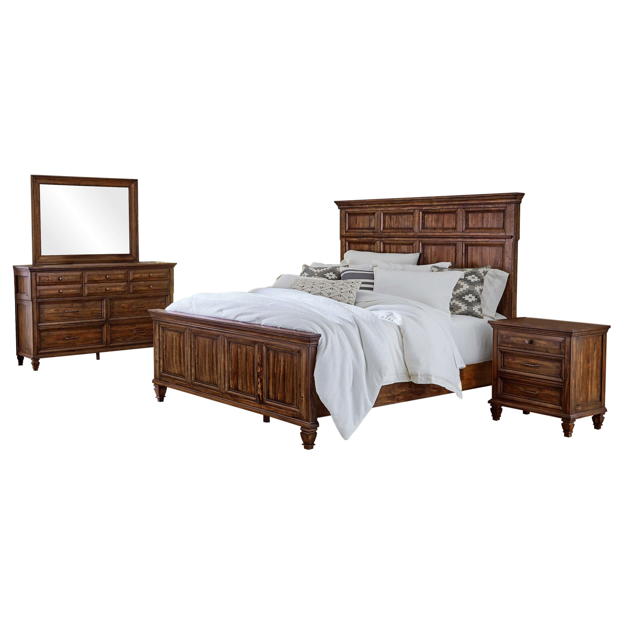 Avenue 4-piece California King Bedroom Set Weathered Brown