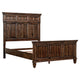 Cama Queen con paneles de madera Avenue Wood, color marrón bruñido y desgastado