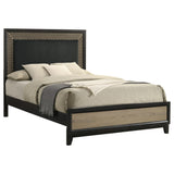Cama Queen con paneles de madera Valencia, color negro