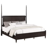 Cama con dosel Emberlyn Wood Queen, color marrón