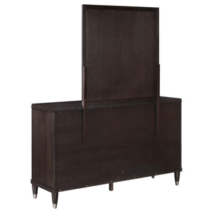 Cómoda Emberlyn de 6 cajones con espejo marrón
