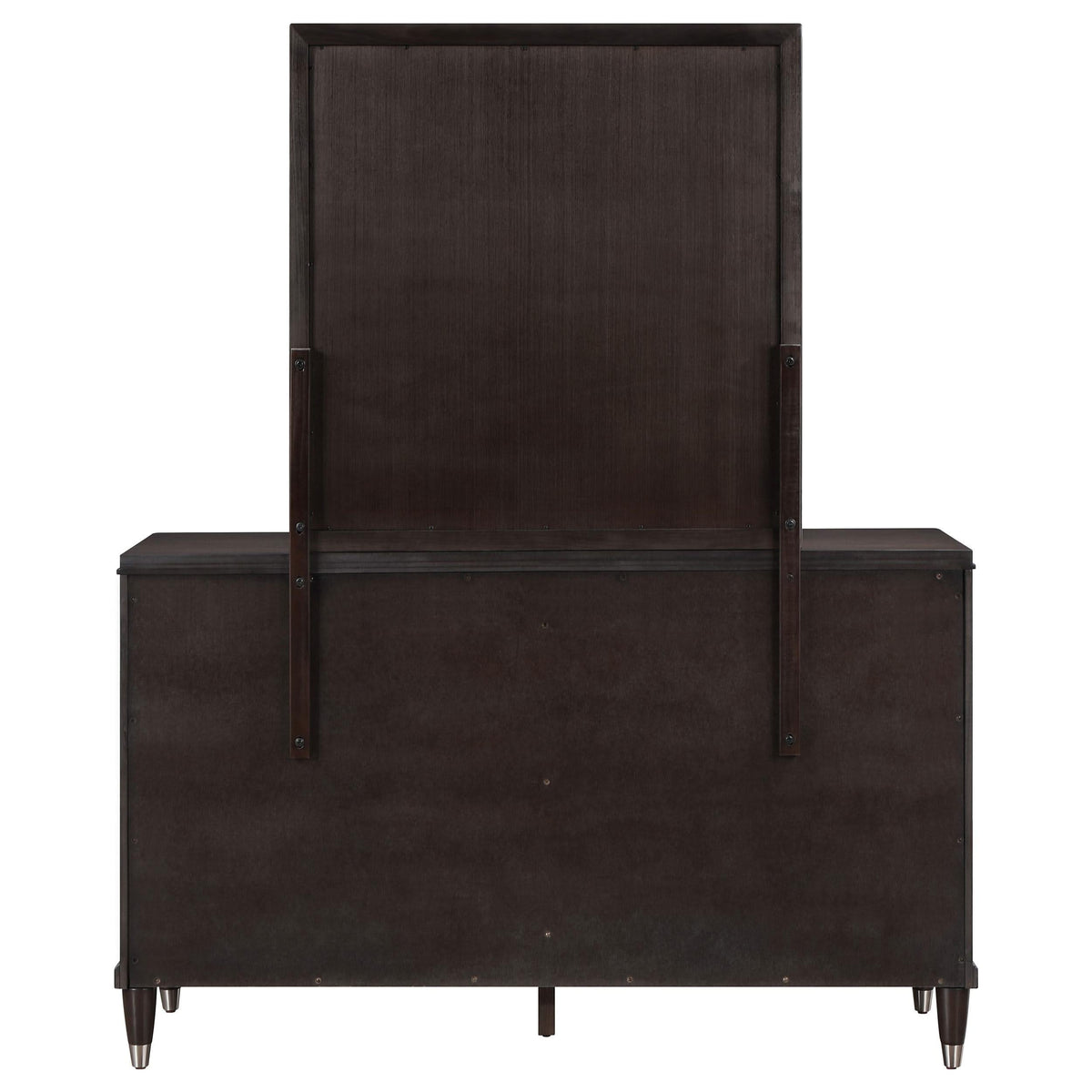 Cómoda Emberlyn de 6 cajones con espejo marrón
