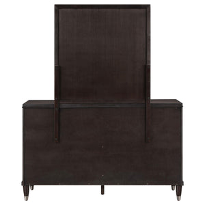 Cómoda Emberlyn de 6 cajones con espejo marrón