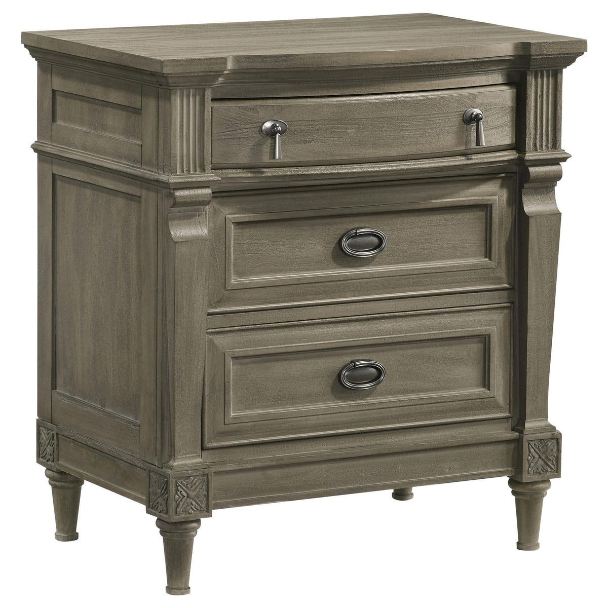 Juego de dormitorio Alderwood California King de 4 piezas en gris francés