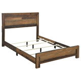 Cama Queen con paneles Sidney Wood de pino rústico