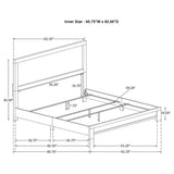Cama Queen con paneles Sidney Wood de pino rústico