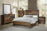 Cama Queen con paneles Sidney Wood de pino rústico