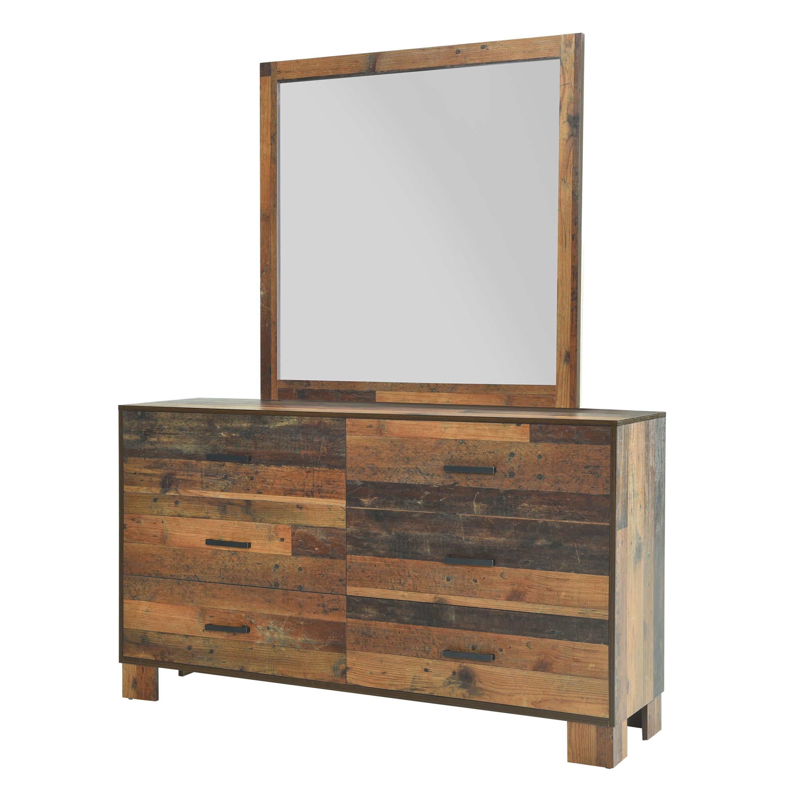 Sidney 6-drawer Dresser with Mirror Rustic Pine
