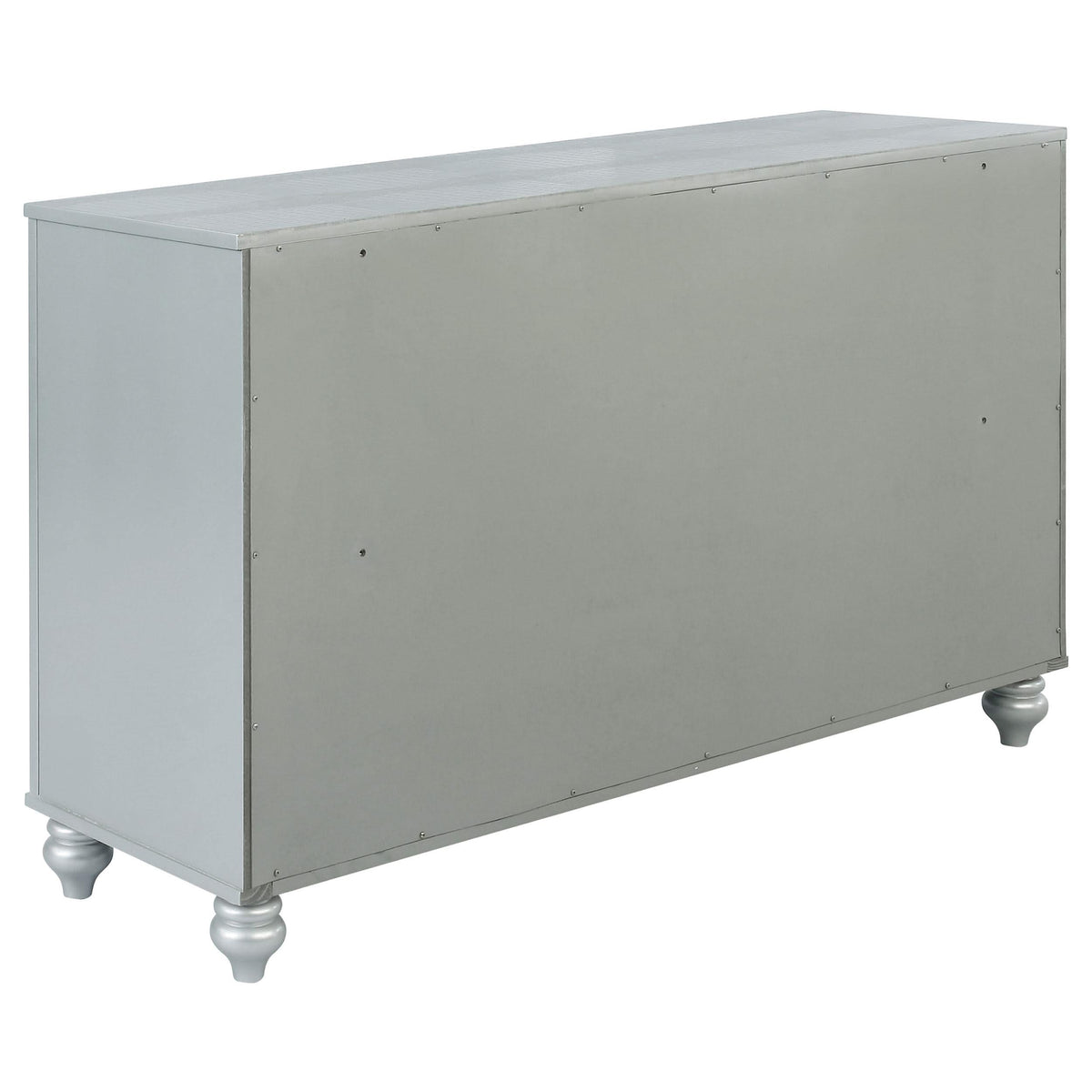Juego de dormitorio Gunnison California King de 5 piezas, color plateado metalizado