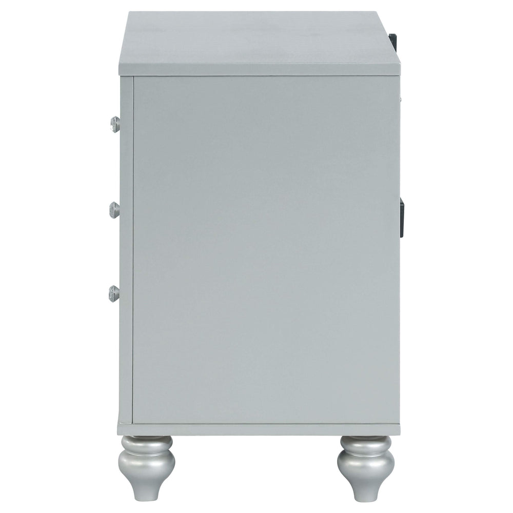 Gunnison 2-drawer Nightstand Silver Metallic