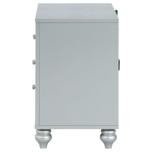 Gunnison 2-drawer Nightstand Silver Metallic