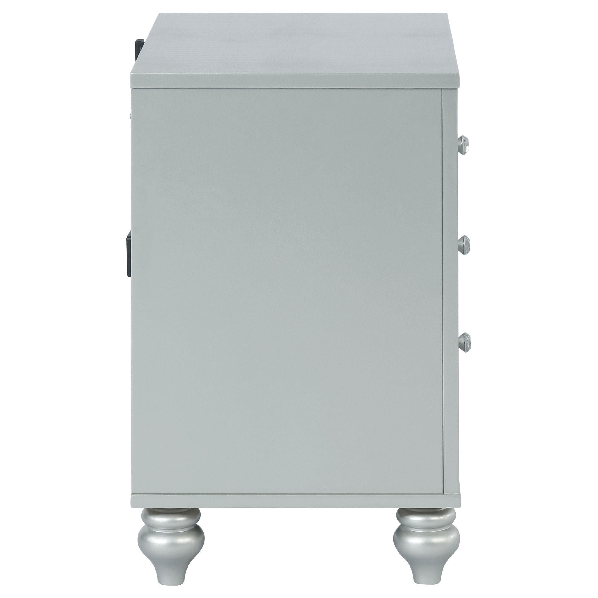 Gunnison 2-drawer Nightstand Silver Metallic