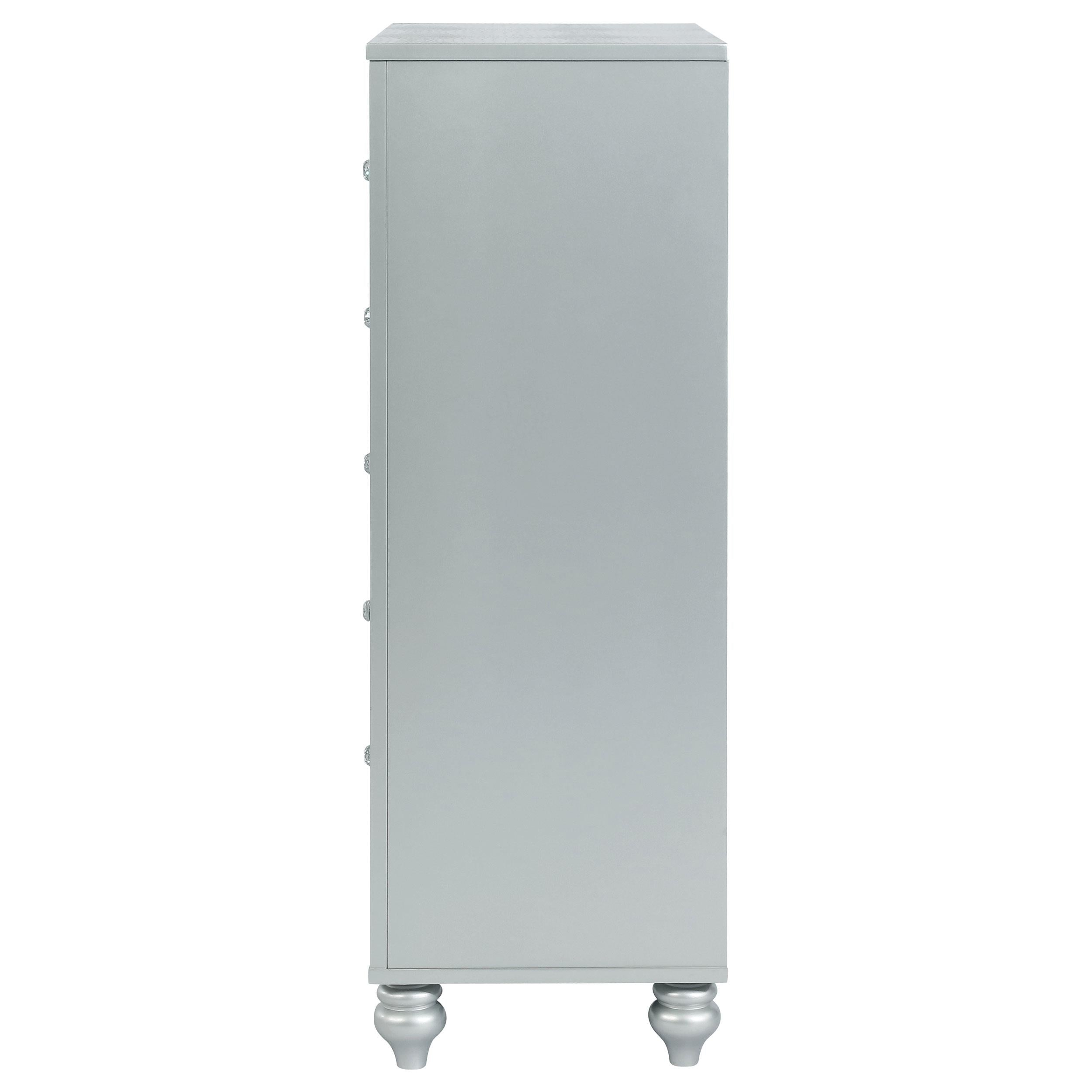 Gunnison 5-drawer Bedroom Chest Silver Metallic