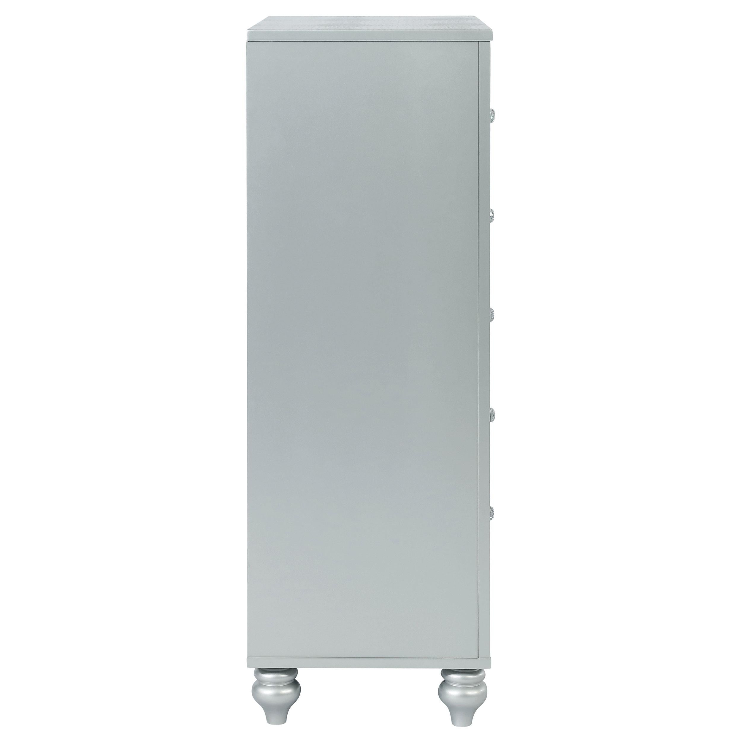 Gunnison 5-drawer Bedroom Chest Silver Metallic