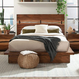 Cama King con paneles Winslow Wood Eastern en nogal ahumado
