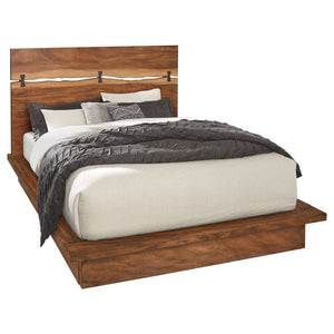 Cama King con paneles Winslow Wood Eastern en nogal ahumado