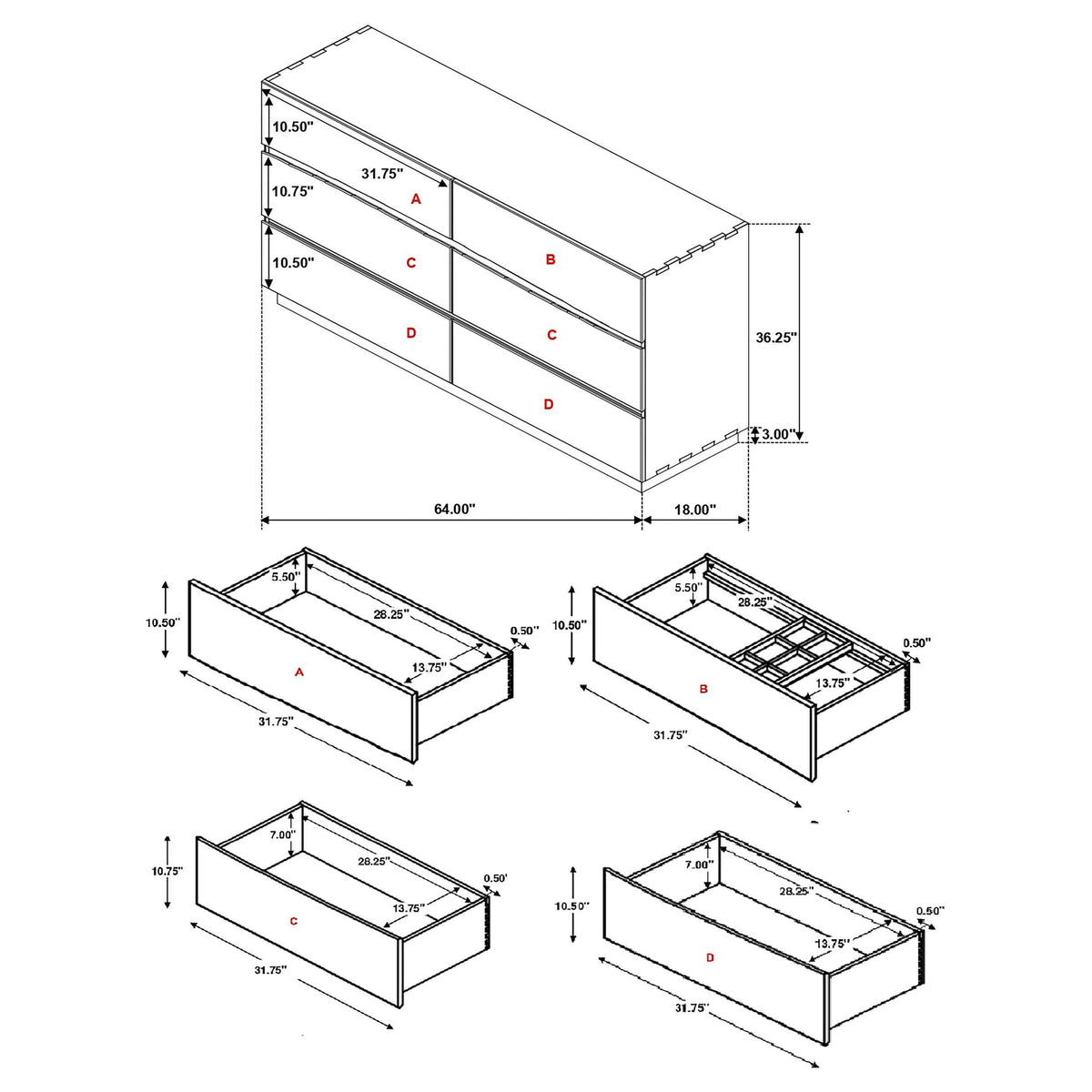 Juego de dormitorio Winslow de 4 piezas Queen en nogal ahumado