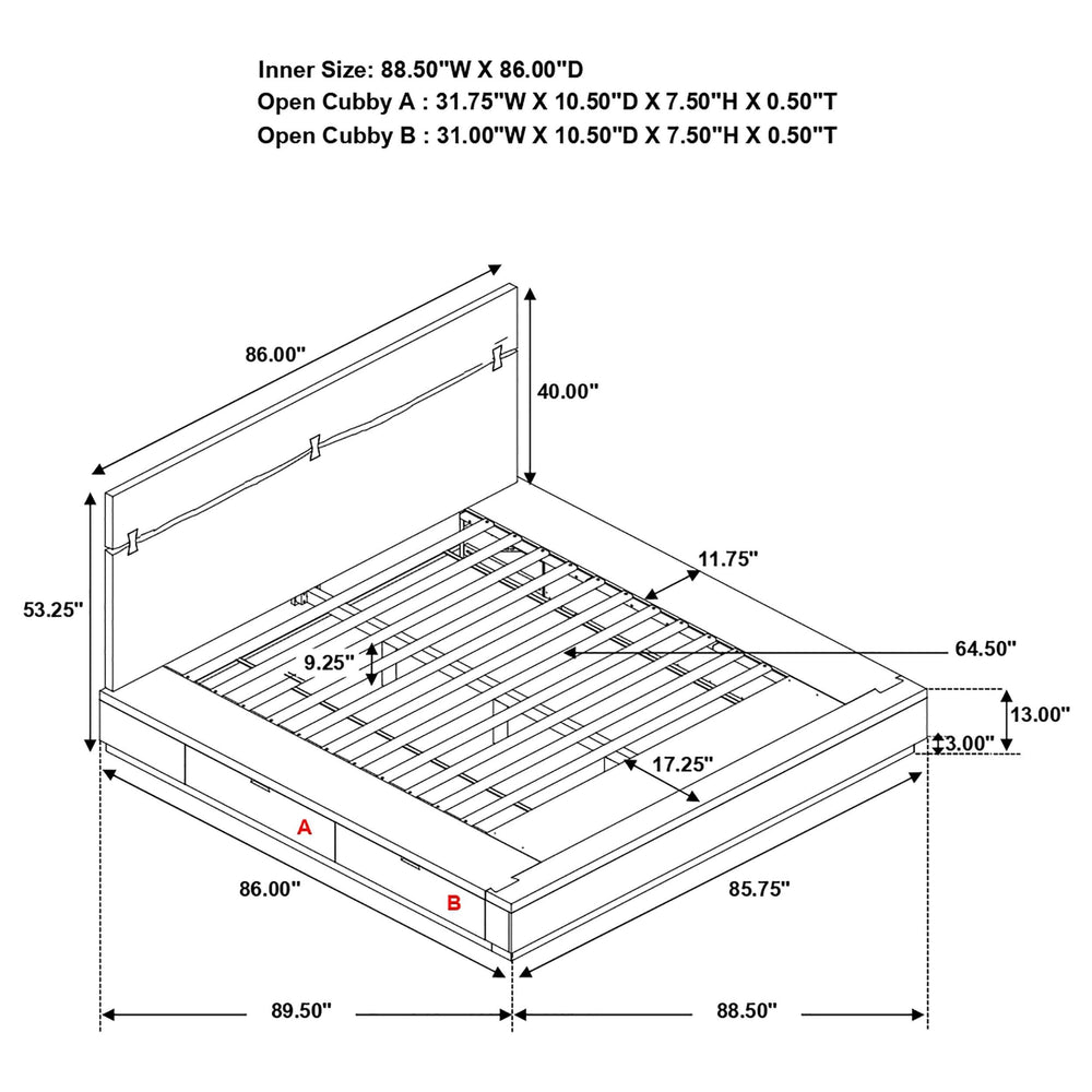 Juego de dormitorio Winslow Eastern King de 4 piezas en nogal ahumado