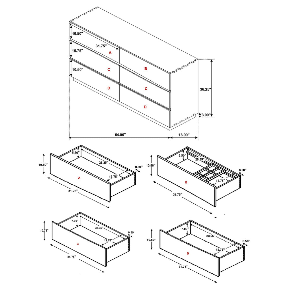 Juego de dormitorio Winslow Eastern King de 4 piezas en nogal ahumado