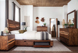 Juego de dormitorio Winslow Eastern King de 5 piezas en nogal ahumado