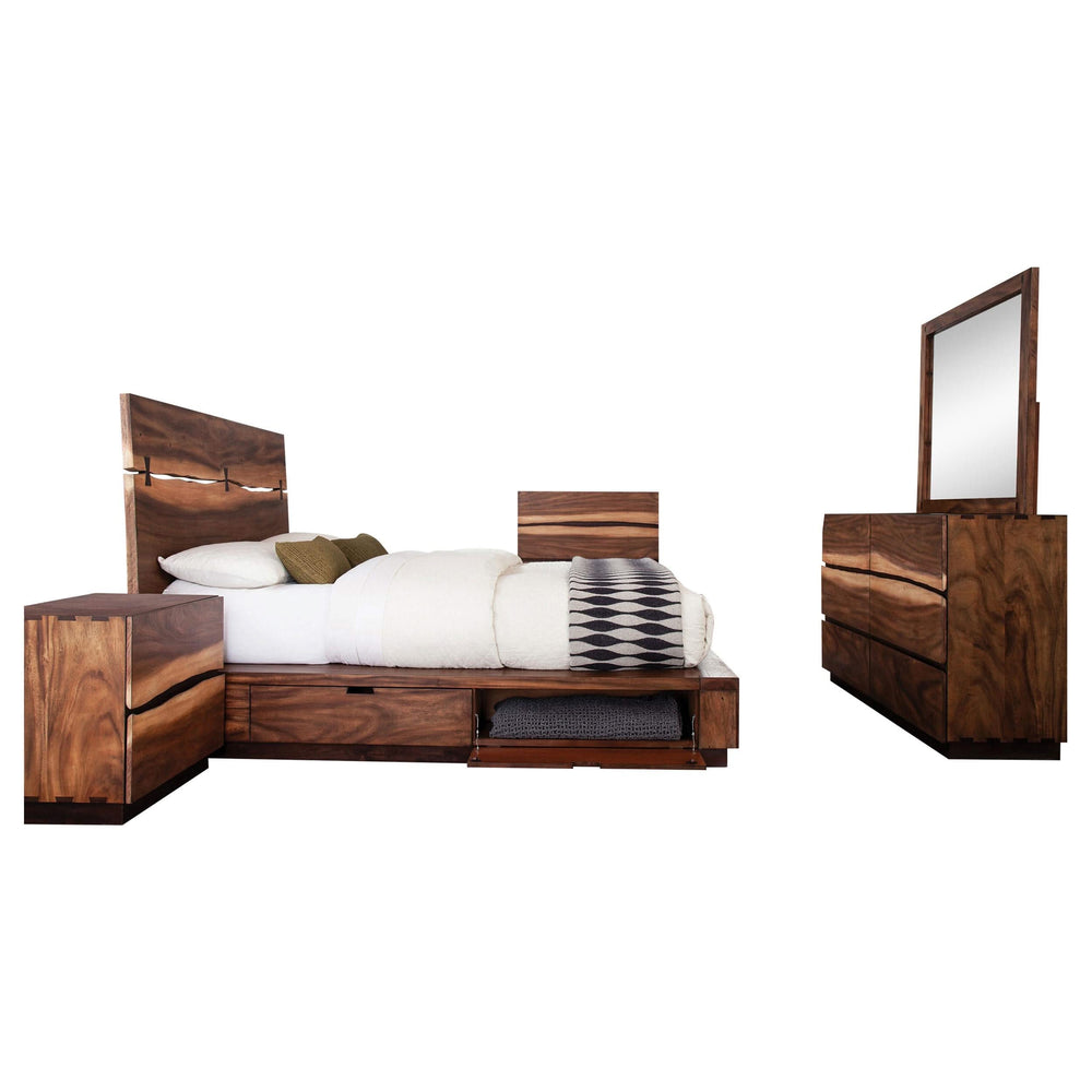 Juego de dormitorio Winslow Eastern King de 5 piezas en nogal ahumado