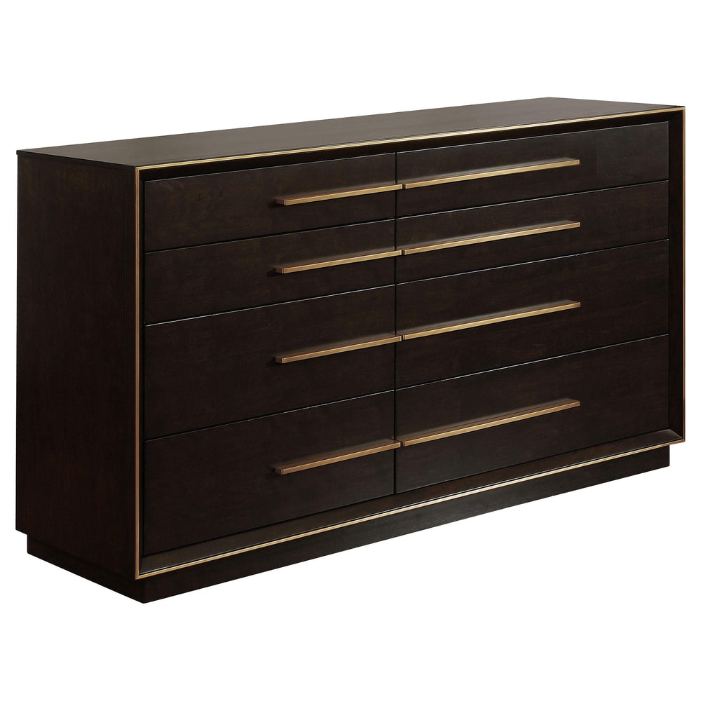 Juego de dormitorio Durango Eastern King de 4 piezas, color pimienta ahumada