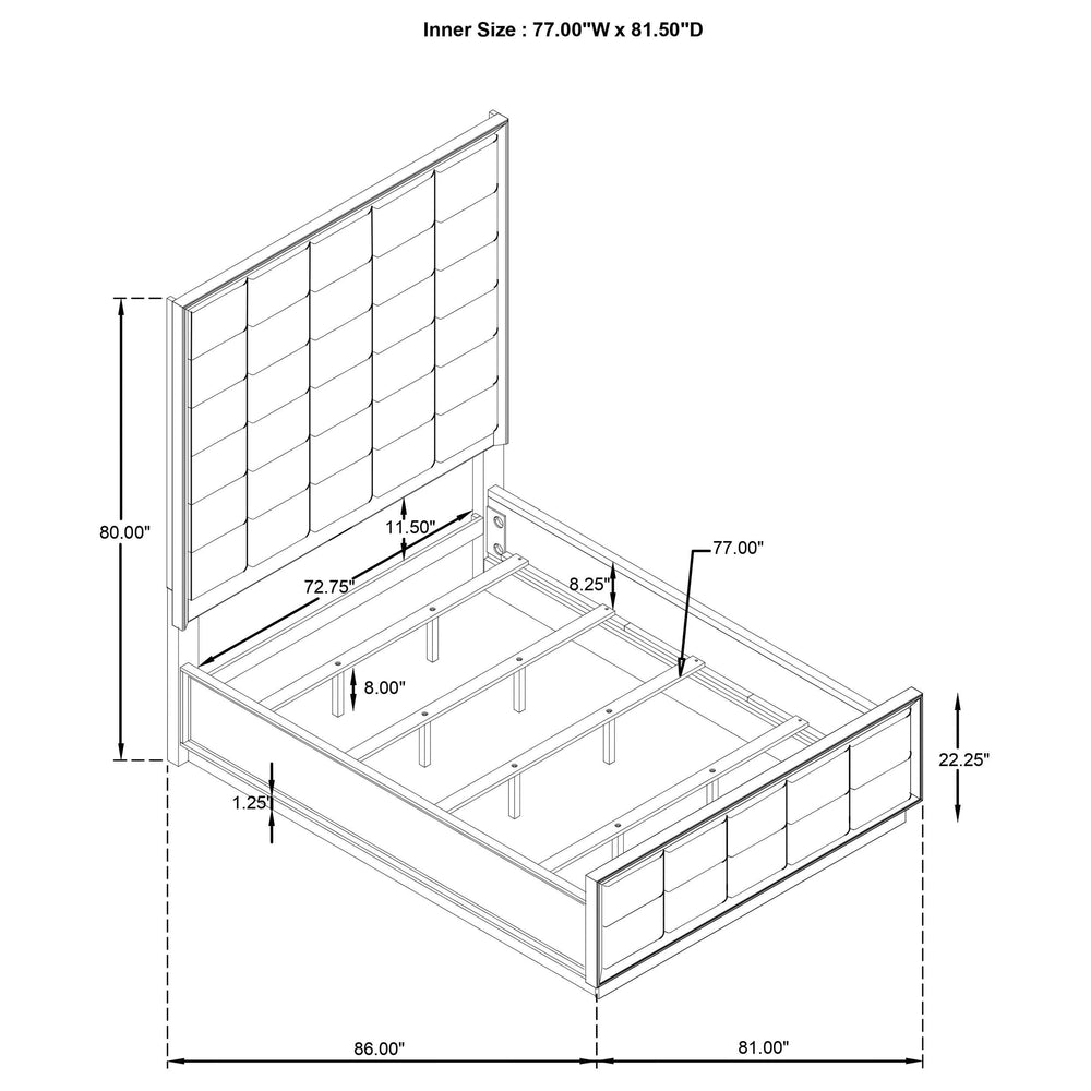 Durango 80-inch Eastern King Panel Bed Taupe Oak