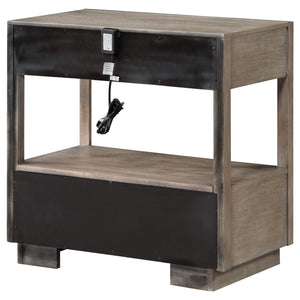 Durango 2-drawer Nightstand Bedside Table Taupe Oak