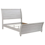 Cama estilo trineo Stillwood Wood Eastern King, estilo vintage, lino