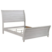Cama estilo trineo Stillwood Wood Eastern King, estilo vintage, lino