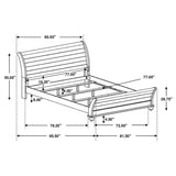 Cama estilo trineo Stillwood Wood Eastern King, estilo vintage, lino