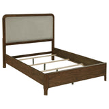 Cama Queen tapizada Maderia de 57 pulgadas con paneles en nogal