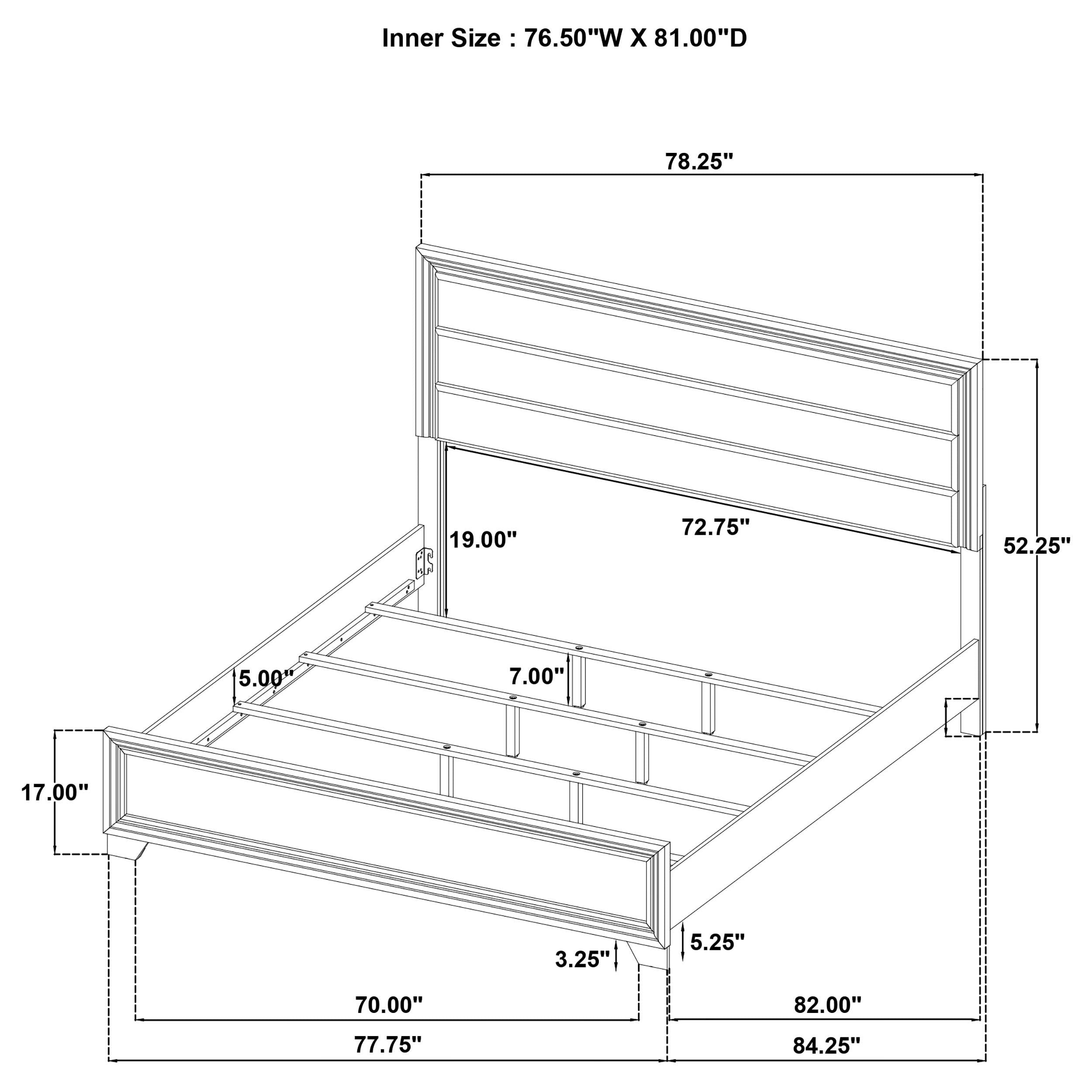 Wright 52-inch Upholstered Eastern King Bed Brown Oak