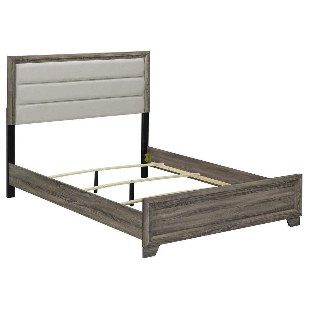 Cama tapizada California King Wright de 52 pulgadas en roble marrón