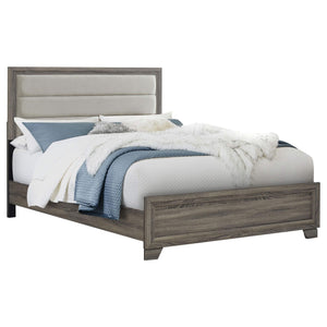 Cama tapizada California King Wright de 52 pulgadas en roble marrón