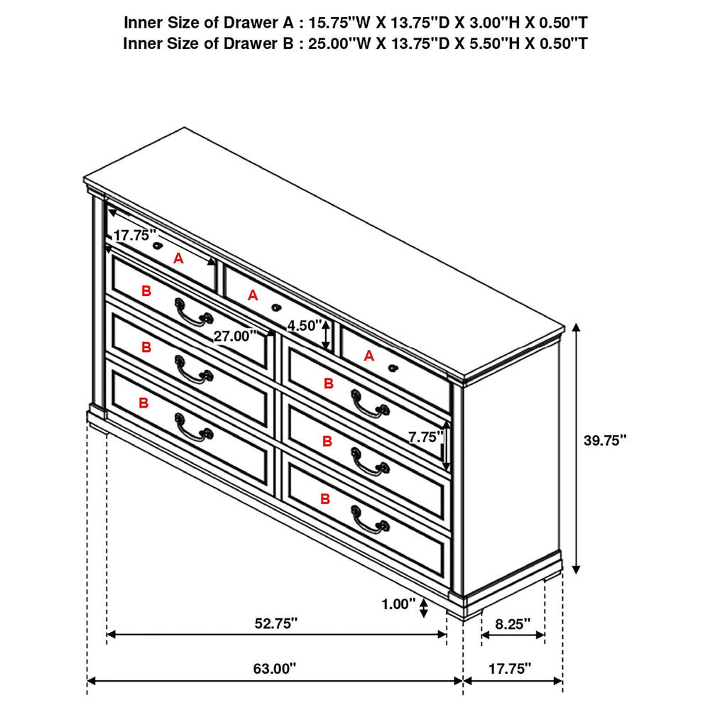 Juego de dormitorio Hillcrest Eastern King de 4 piezas en blanco desgastado