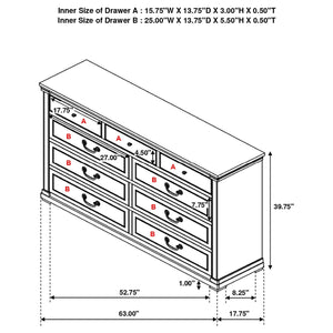 Juego de dormitorio Hillcrest Eastern King de 4 piezas en blanco desgastado