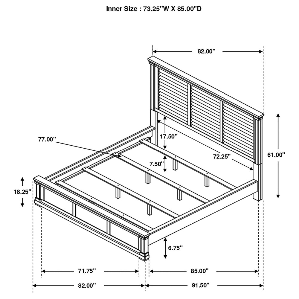 Juego de dormitorio Hillcrest California King de 5 piezas, blanco